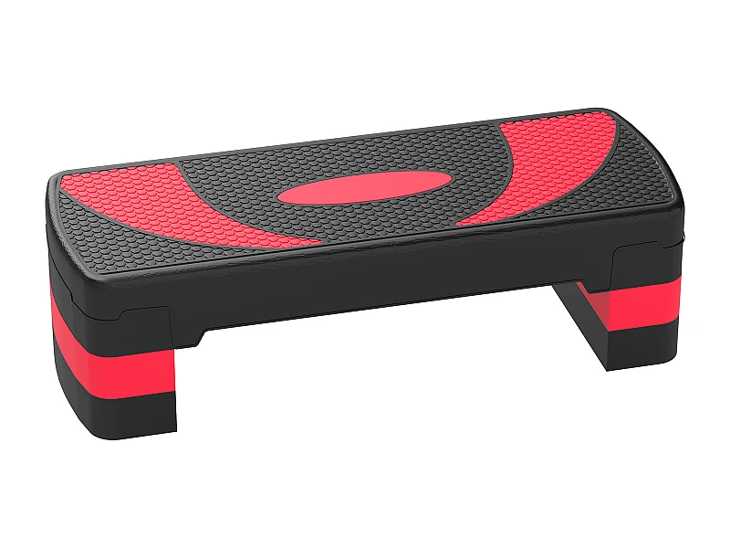Stepper réglable pour aérobic, avec 3 hauteurs, plastique, rouge (80x31x20 cm)
