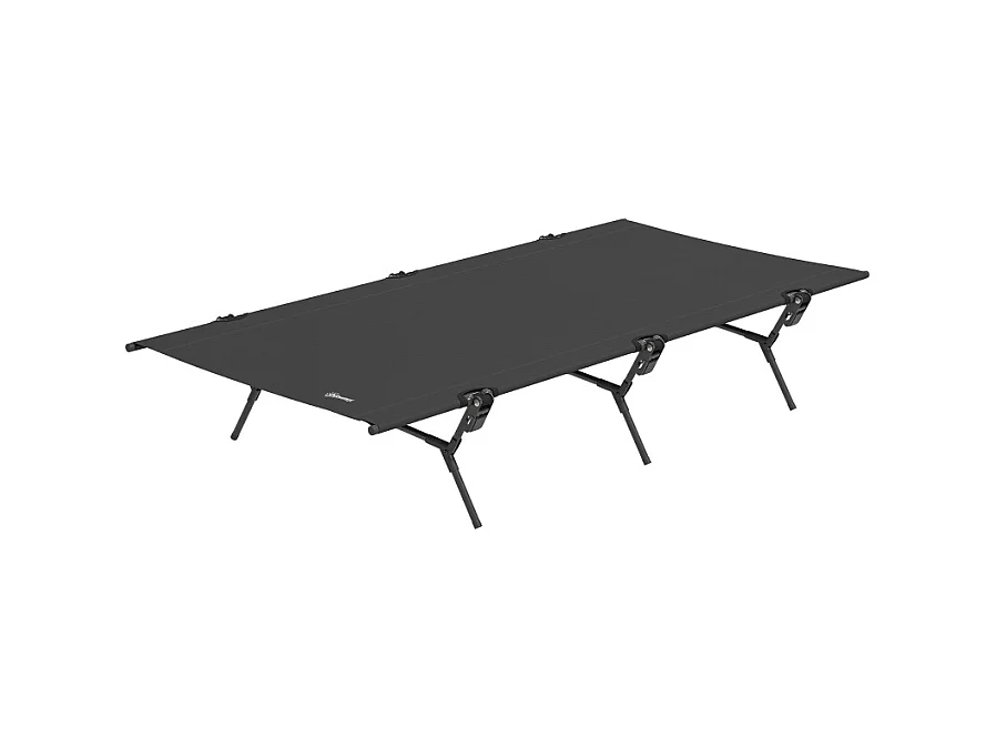 Cama plegable de camping, grande y robusta, de tela Oxford, color negro, con bolsa de transporte (200x100x36cm)