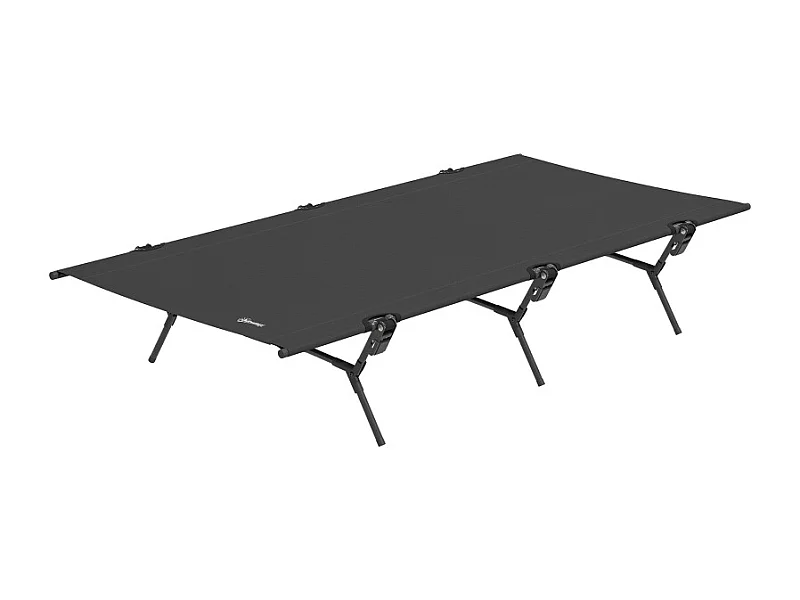 Lit de camp pliable, large et robuste, tissu Oxford, noir, avec sac de transport (200x100x36cm)