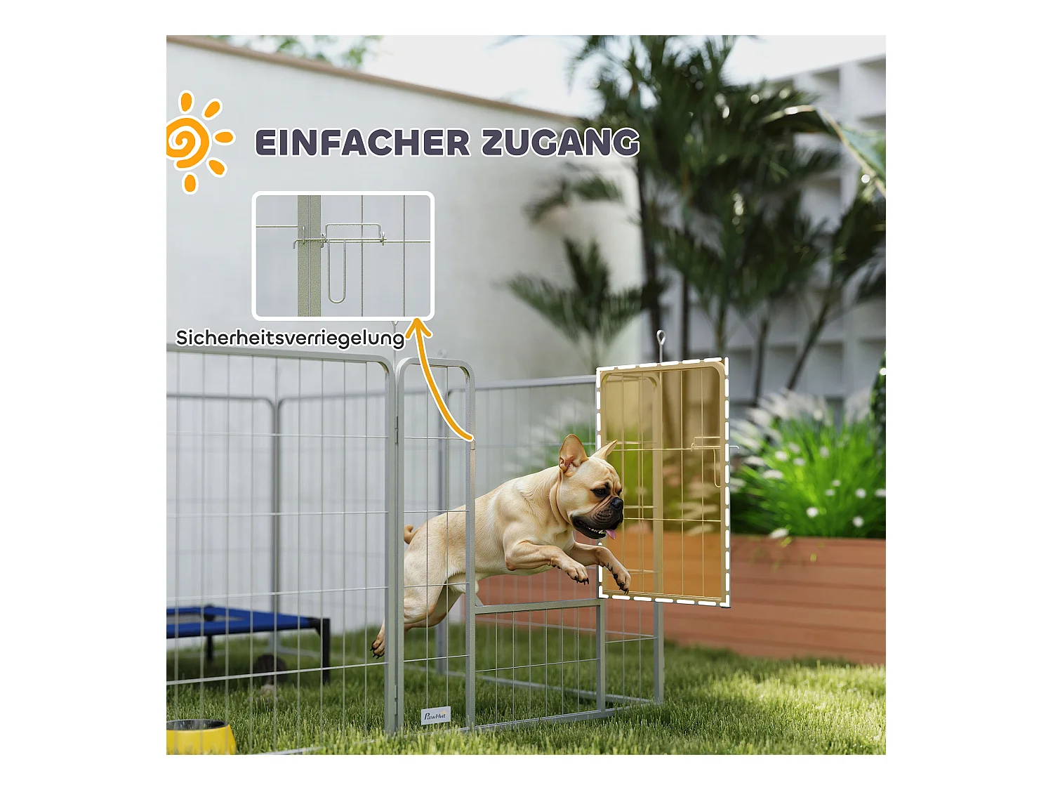 Enclos pour chiots et petits animaux, 8 panneaux modulables, acier, argenté (240x80x80 cm)