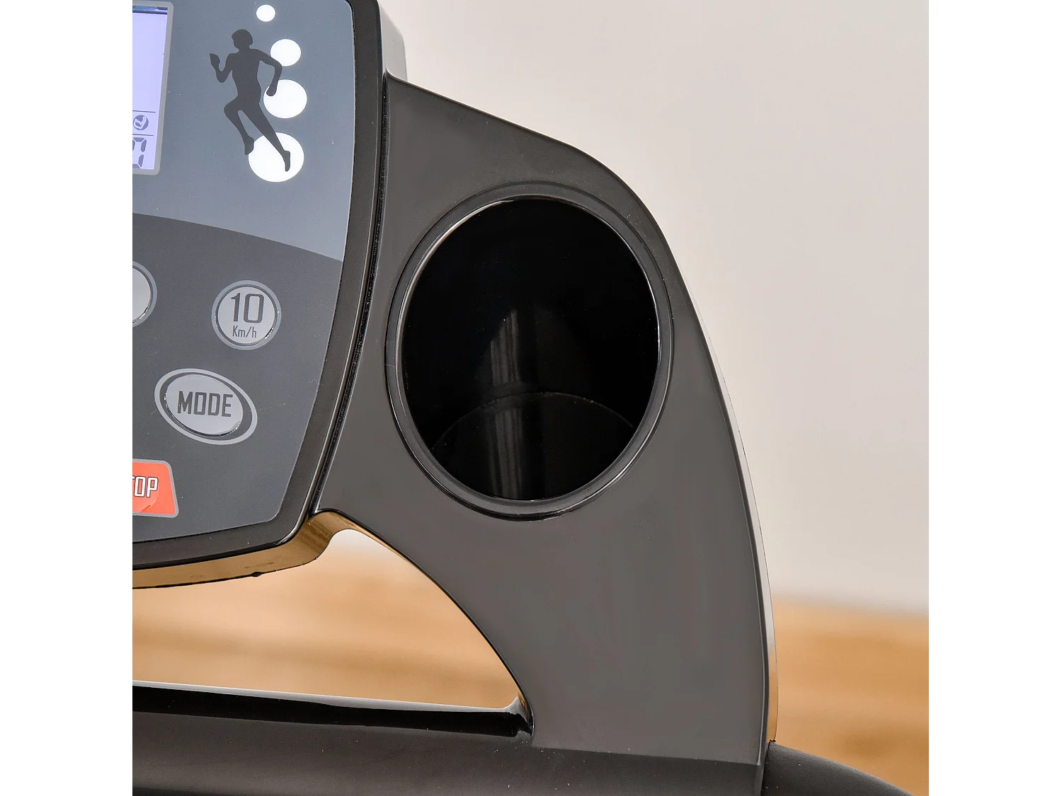 Tapis de course motorisé pliable, 500W, LCD et support pour téléphone, noir (123x62x117 cm)