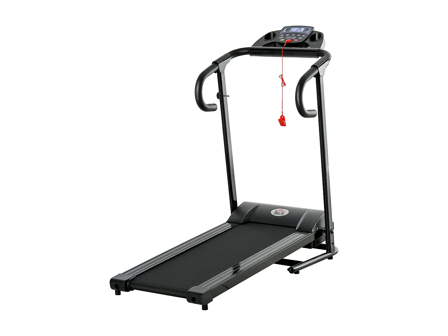 Tapis de course motorisé pliable, 500W, LCD et support pour téléphone, noir (123x62x117 cm)