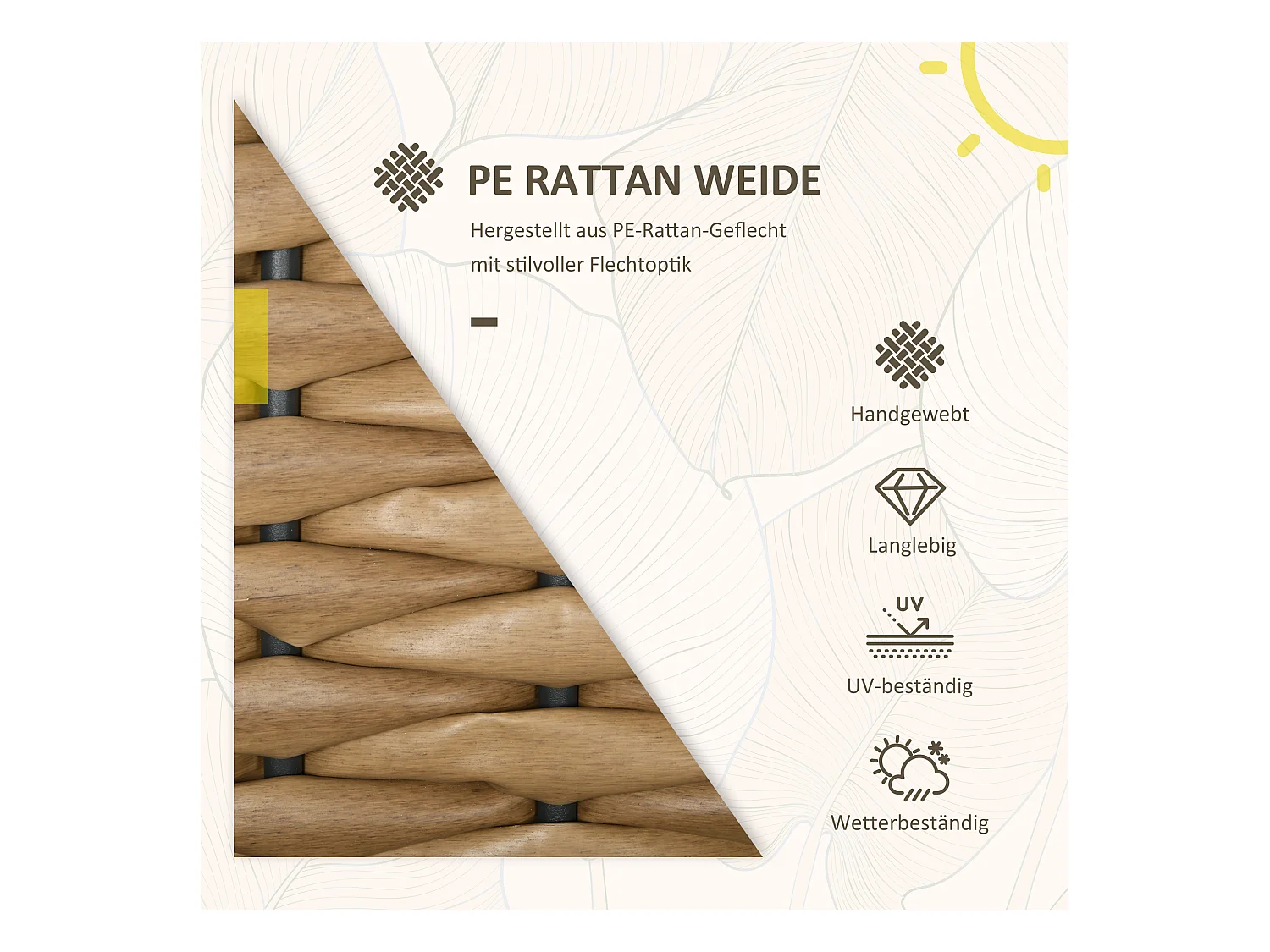 Chaise de jardin empilable, design moderne, acier et PE rotin, noir (57x58x87cm)