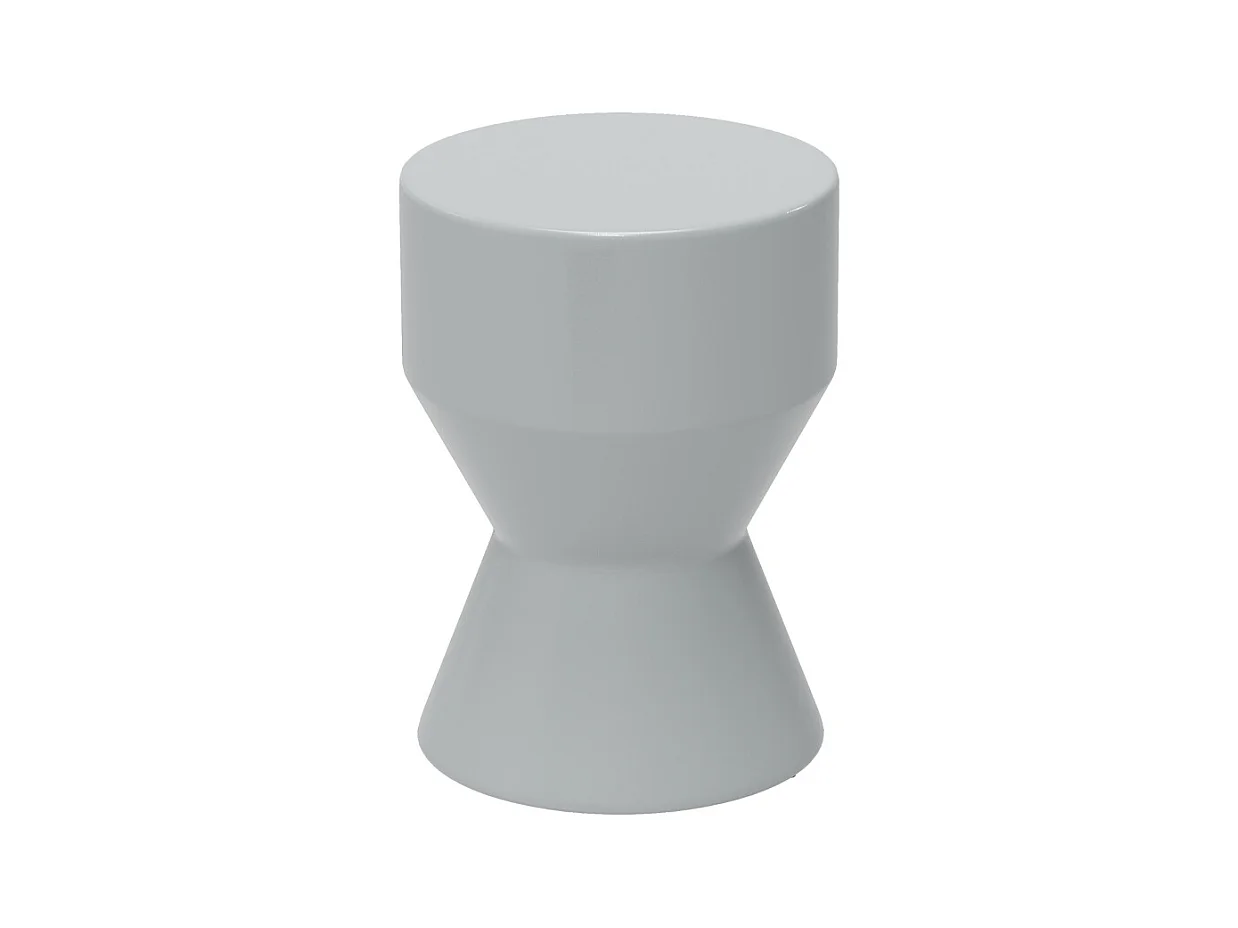 Taburete de jardín de cerámica, diseño de reloj de arena, resistente a la intemperie, gris claro (33x33x45,5 cm)