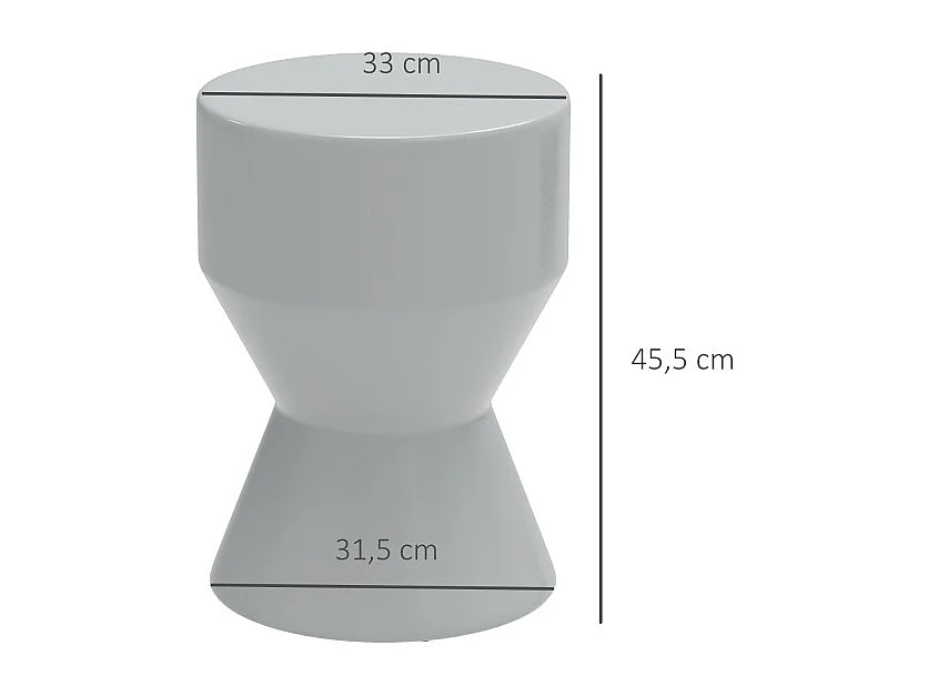 Keramische tuinkruk, zandlopermodel, weerbestendig, lichtgrijs (33x33x45,5 cm)
