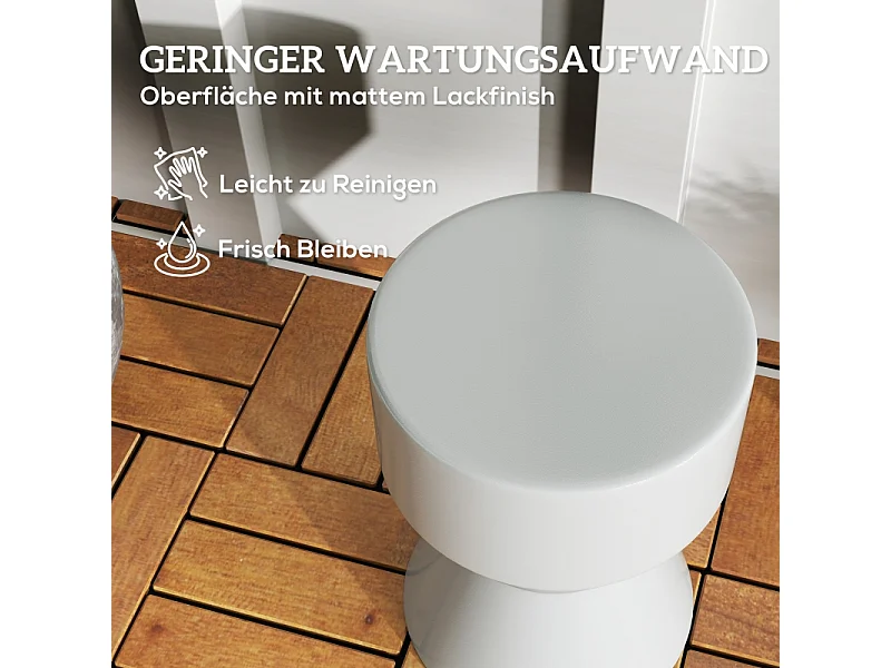 Keramische tuinkruk, zandlopermodel, weerbestendig, lichtgrijs (33x33x45,5 cm)