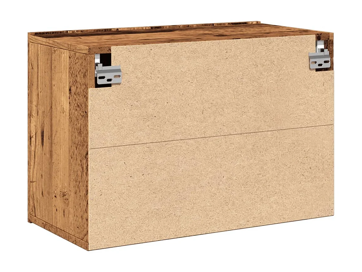 Wandmontierter TV-Schrank aus Altholz 60x30x41 cm