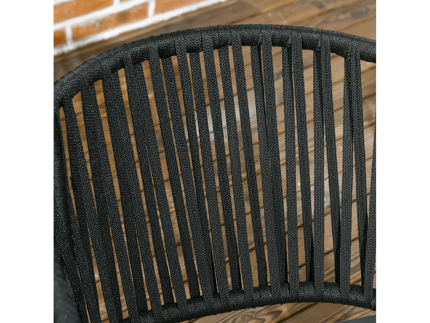 2 chaises de jardin avec coussins, design bohème, acier, noir (57x60x71cm)