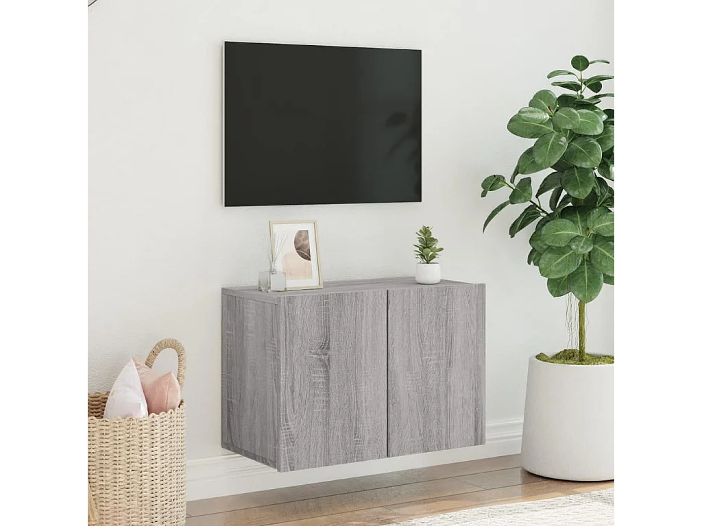 Mobile TV da parete grigio Sonoma 60x30x41 cm