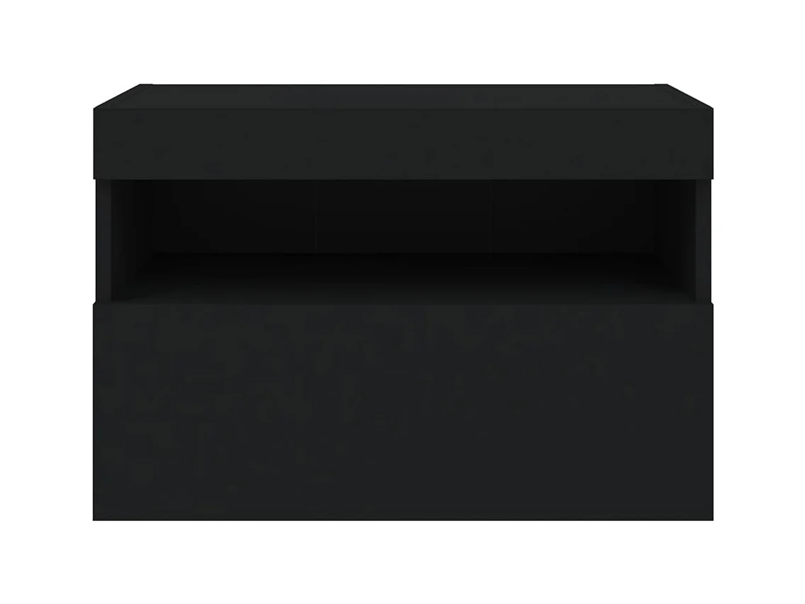 Wandmontierter TV-Schrank mit LED-Beleuchtung schwarz 60x30x40 cm