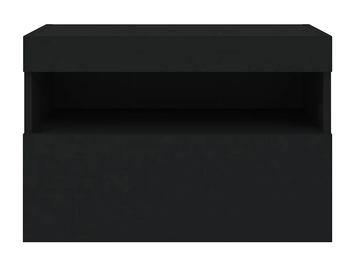Mobile porta TV a parete con luci LED nero 60x30x40 cm