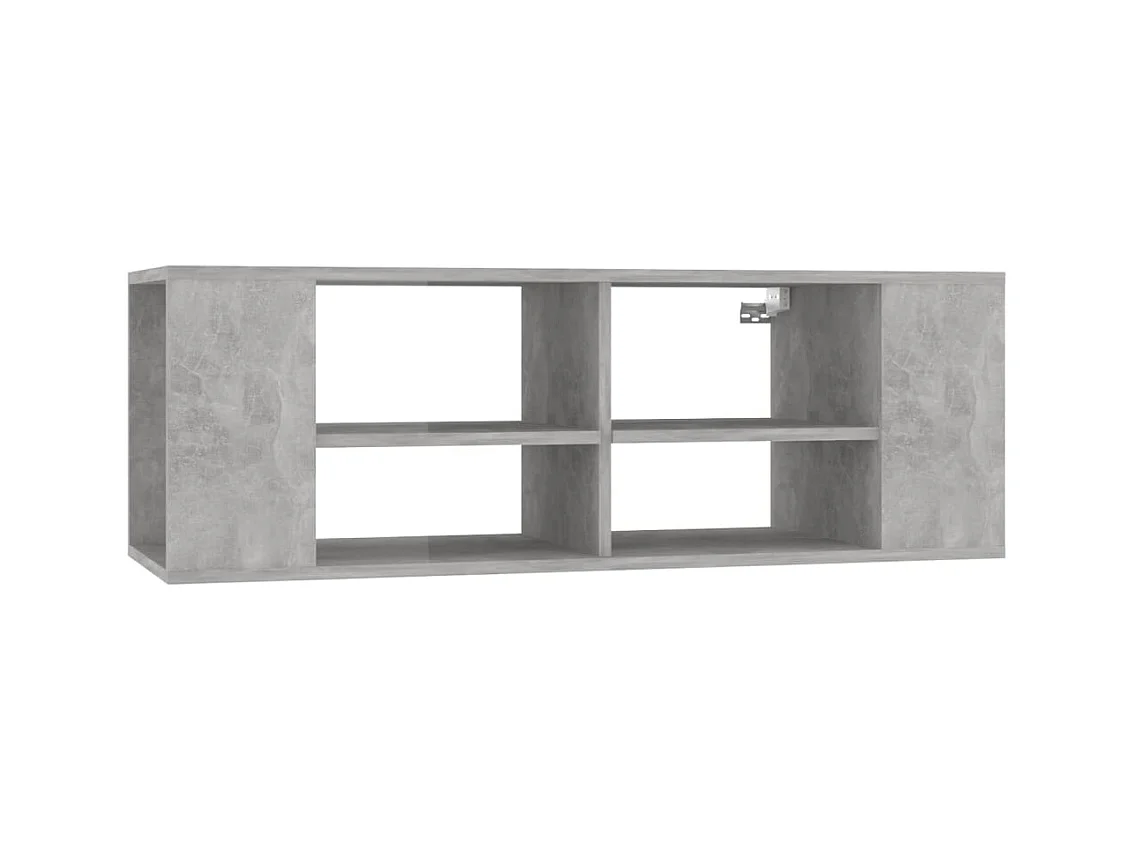 Meuble TV mural Gris béton 102x35x35 cm Bois d’ingénierie