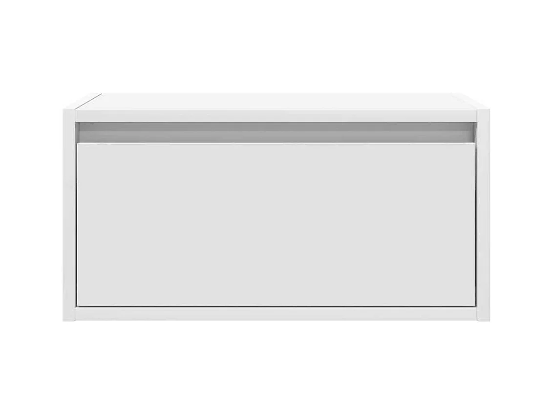 Table de chevet murale avec lumières LED blanc