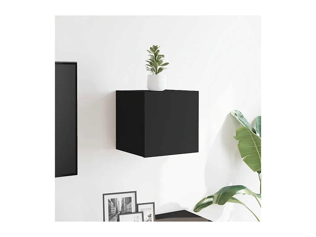 Mobile porta TV da parete nero 30,5x30x30 cm