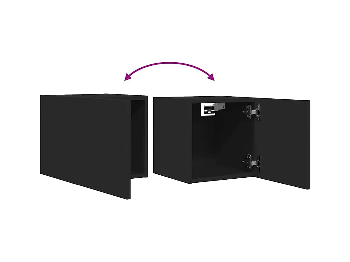 Mobile porta TV da parete nero 30,5x30x30 cm