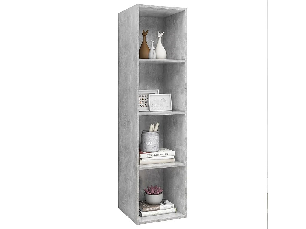 Meuble TV mural Gris béton 37x37x142,5 cm Bois d’ingénierie