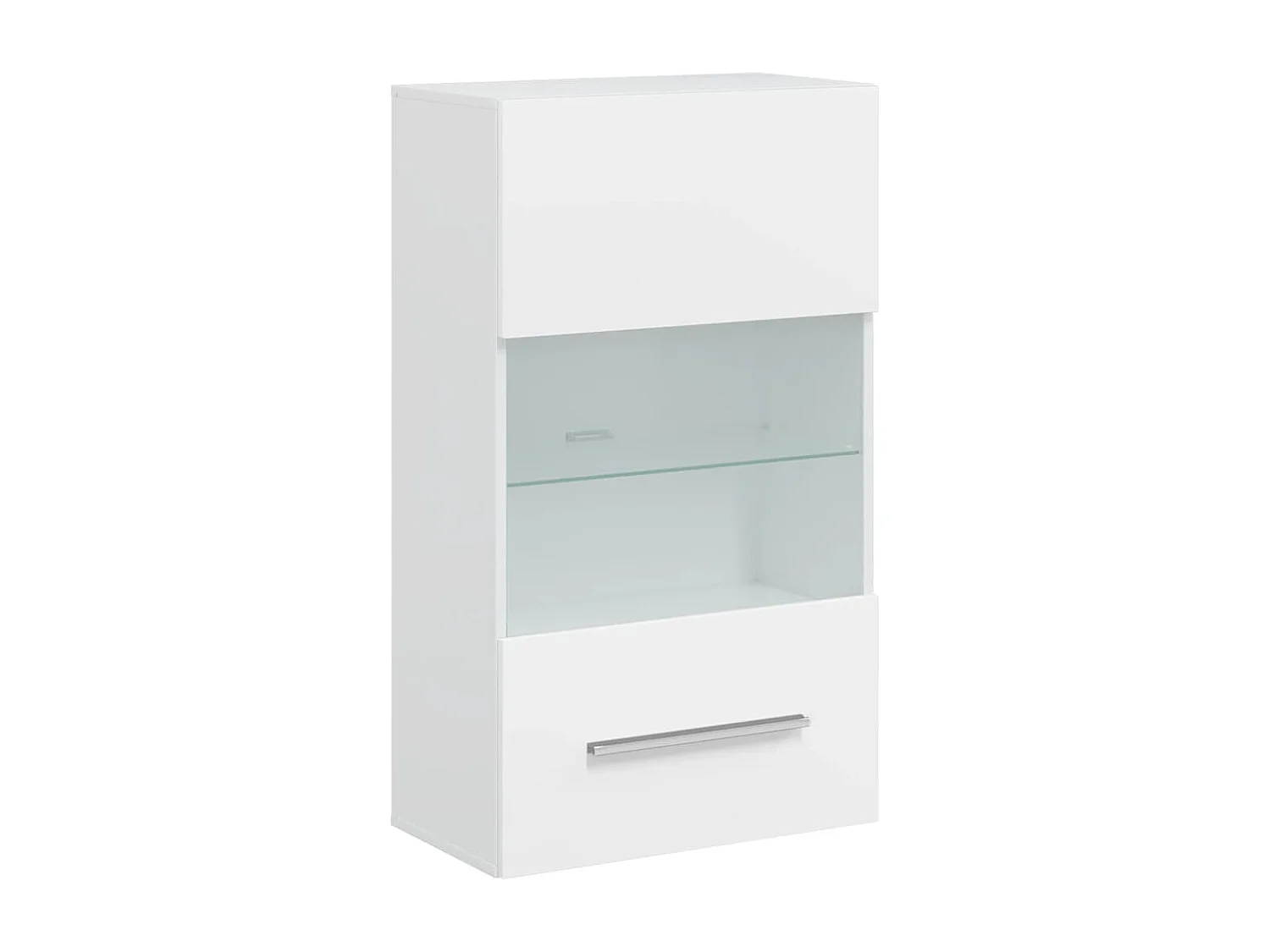 5-delige wandkast met ledverlichting, wit