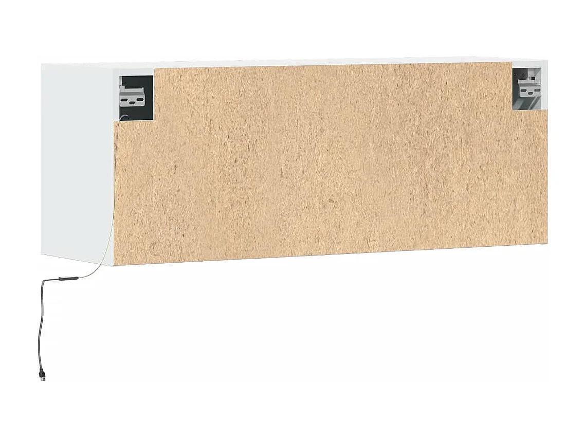 Mobile porta TV a parete con luci LED, bianco, 100x31x35 cm