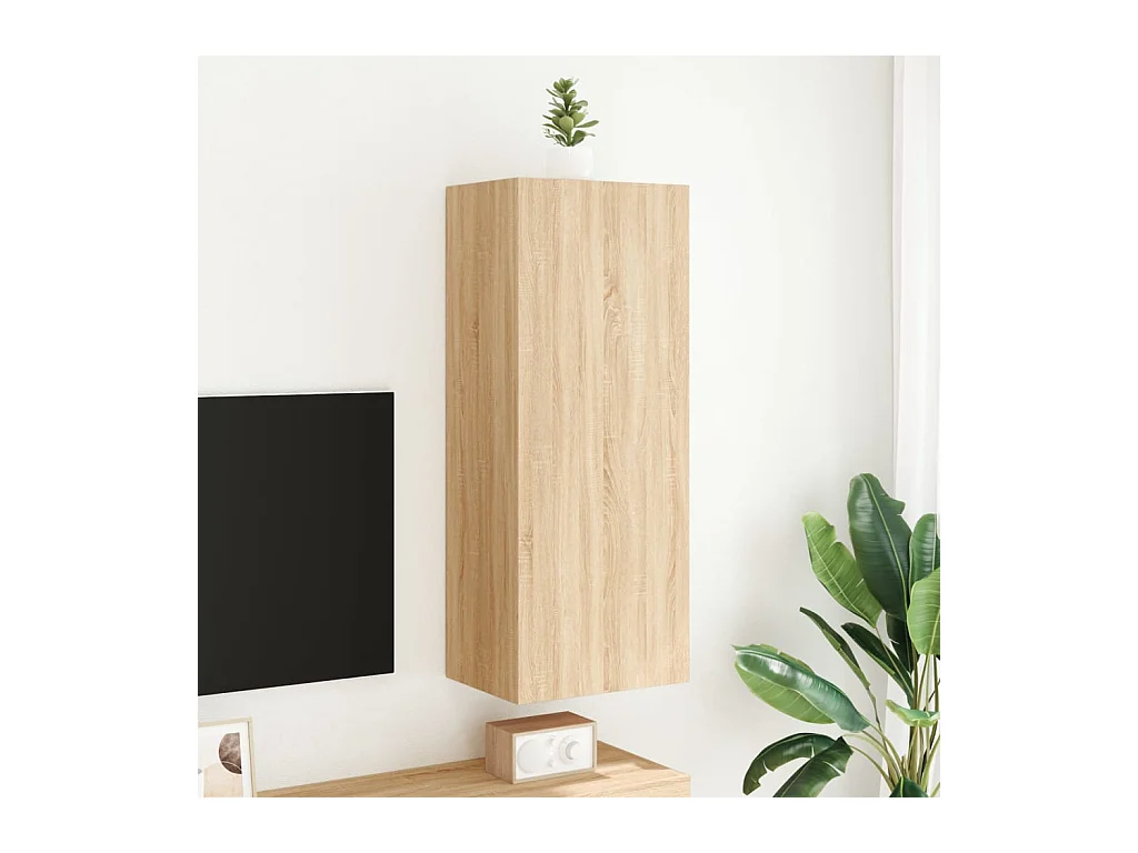 Meuble TV mural chêne sonoma 40,5x30x102 cm bois d'ingénierie