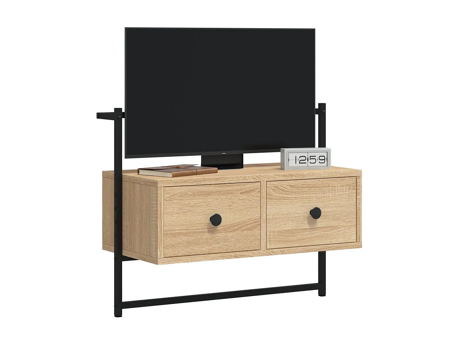 Mueble de TV de pared de roble Sonoma 60,5x30x51 cm madera de ingeniería
