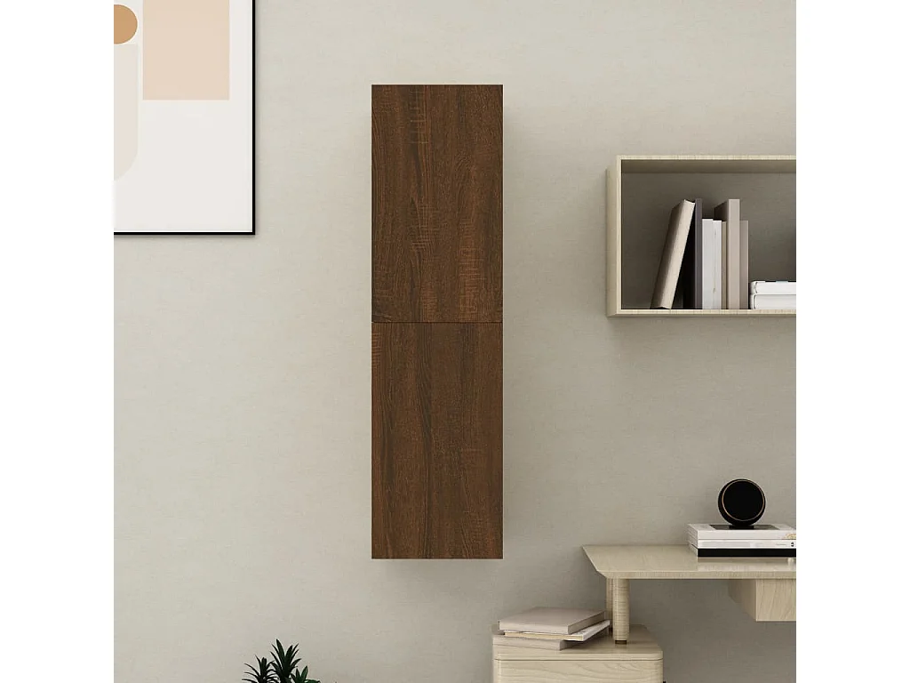 Wandmeubel Bruin eiken 30,5x30x110 cm