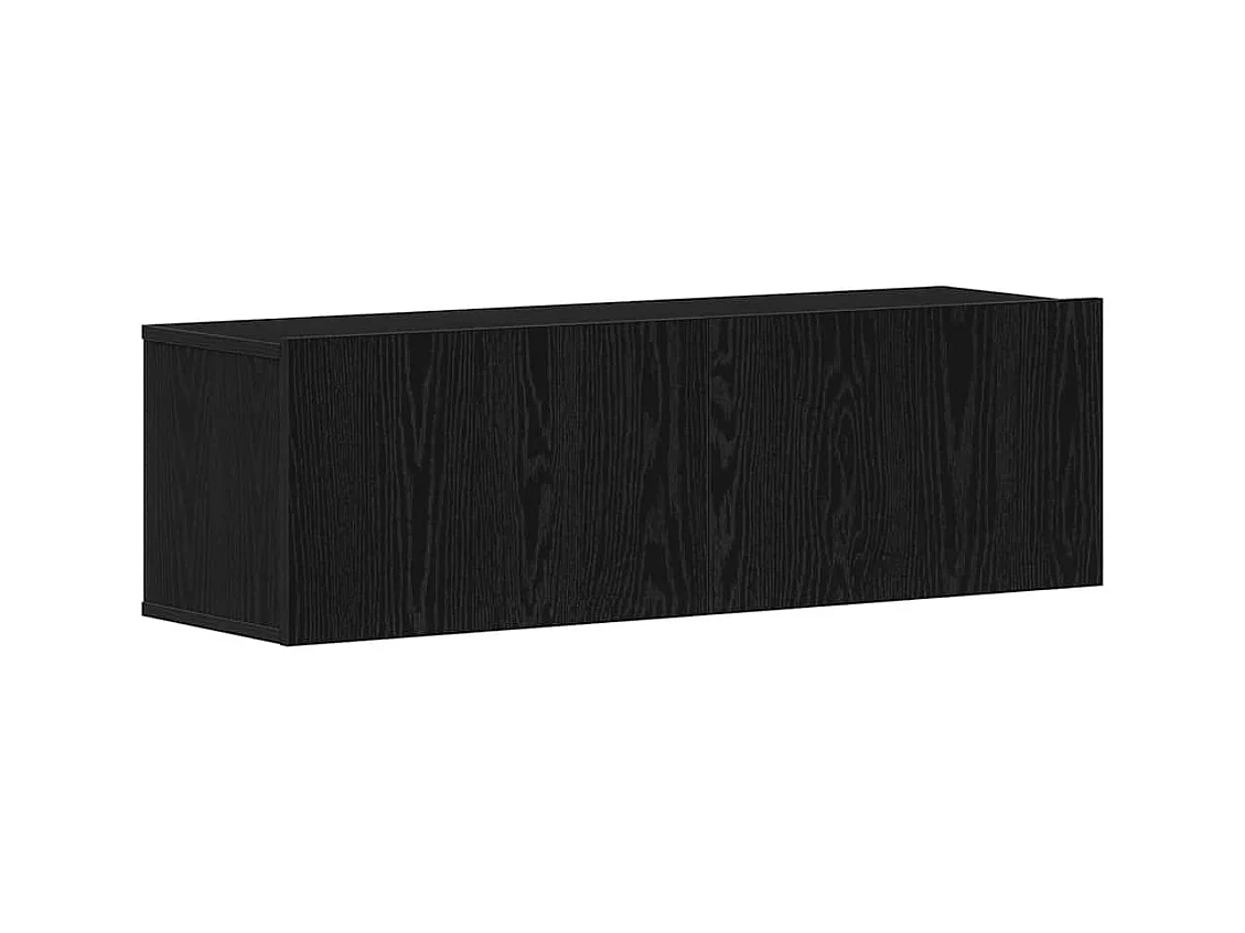 Meuble TV mural en chêne noir 100x30x30 cm en bois reconstitué