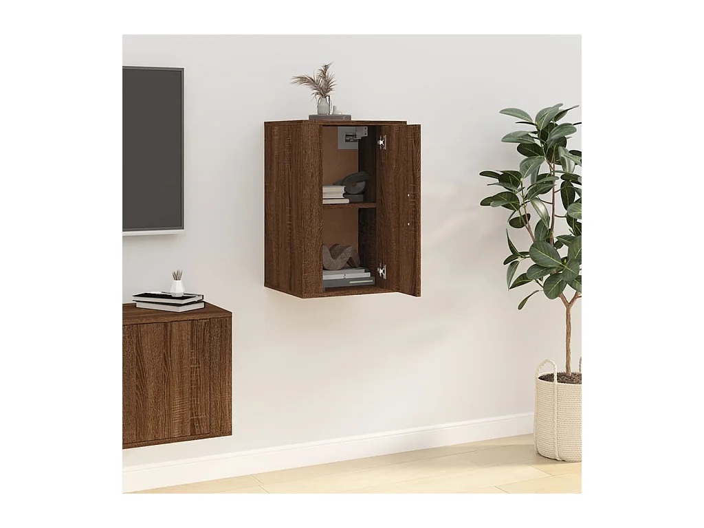 Wandmontierter TV-Schrank Braune Eiche 40x34,5x60 cm