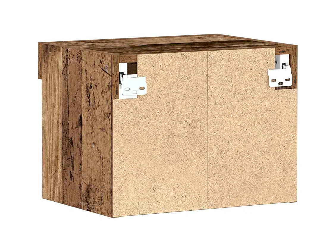 Buffet mural avec lumières LED en vieux bois 40x30x30 cm