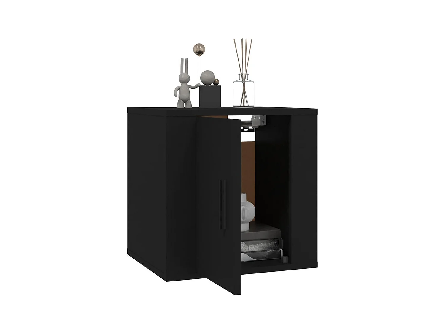 Mobile porta TV da parete nero 40x34,5x40 cm