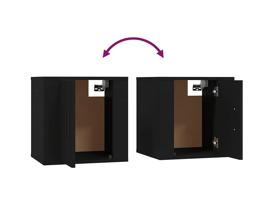 Mobile porta TV da parete nero 40x34,5x40 cm