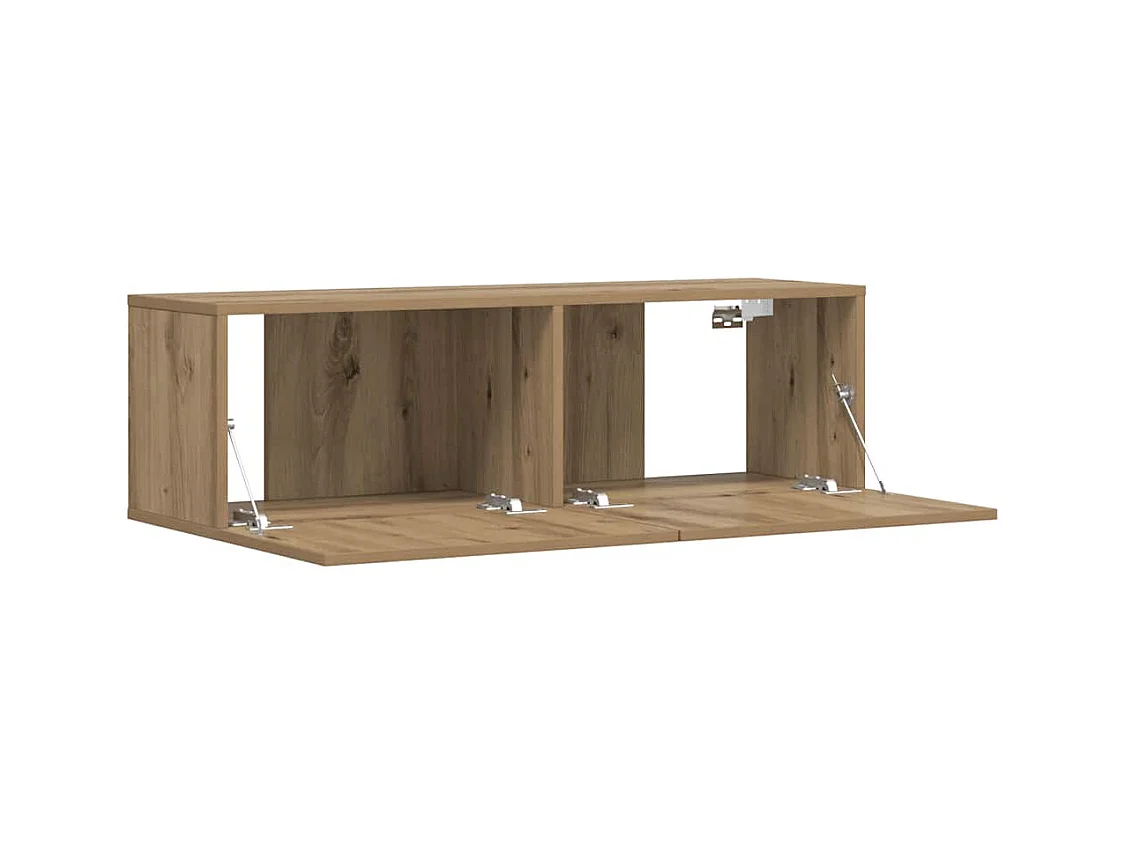Wandmontierter TV-Schrank aus Eichenholz, 100 x 30 x 30 cm, Holzwerkstoff