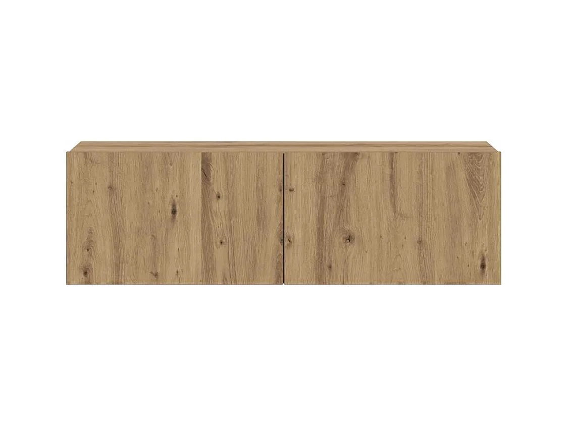 Wandmontierter TV-Schrank aus Eichenholz, 100 x 30 x 30 cm, Holzwerkstoff