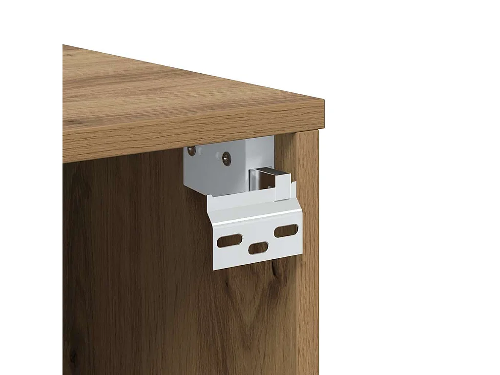 Wandmontierter TV-Schrank aus Eichenholz, 100 x 30 x 30 cm, Holzwerkstoff