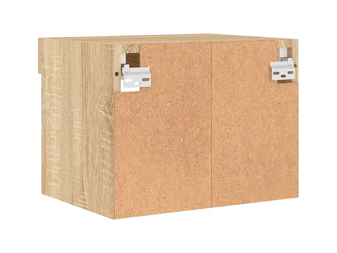 Table de chevet murale avec lumières LED chêne sonoma