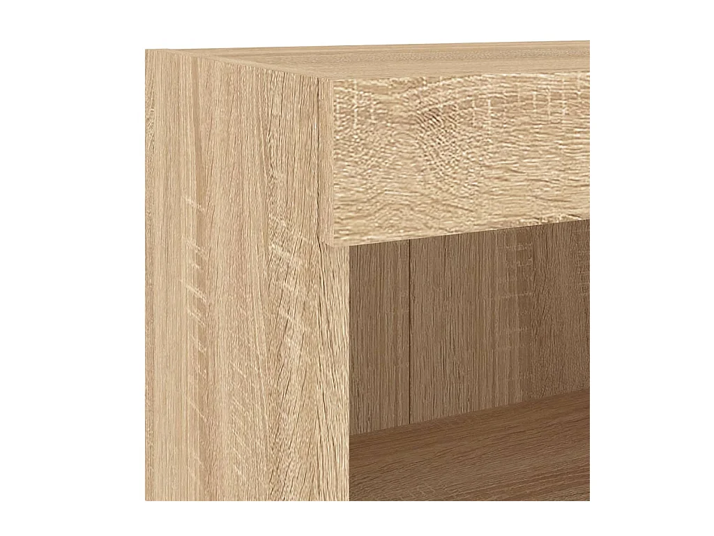 Table de chevet murale avec lumières LED chêne sonoma