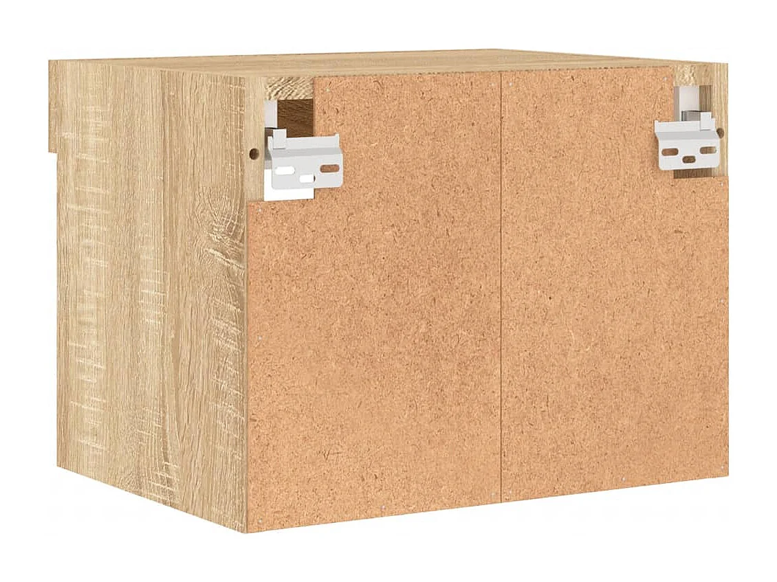 Table de chevet murale avec lumières LED chêne sonoma