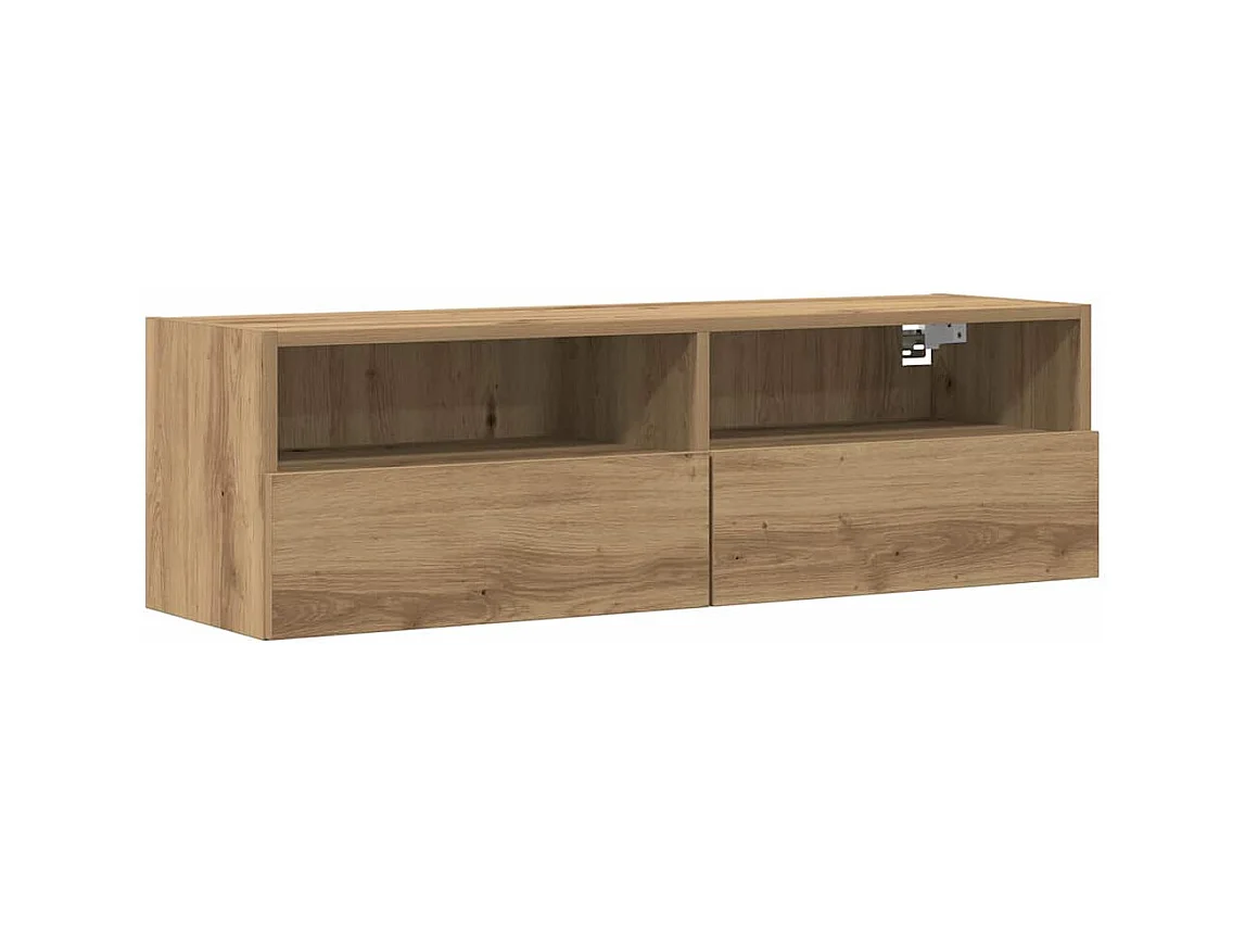 Meuble TV mural en chêne artisanal 100x30x30 cm en bois d'ingénierie