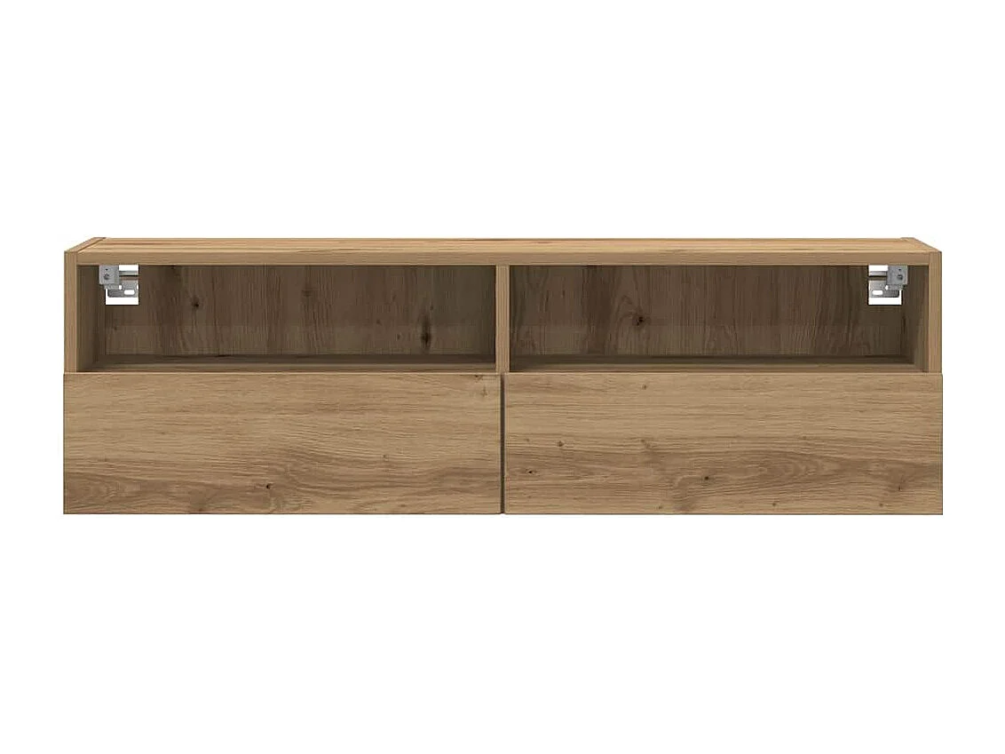 Handgemaakte eikenhouten wandkast 100x30x30 cm van bewerkt hout