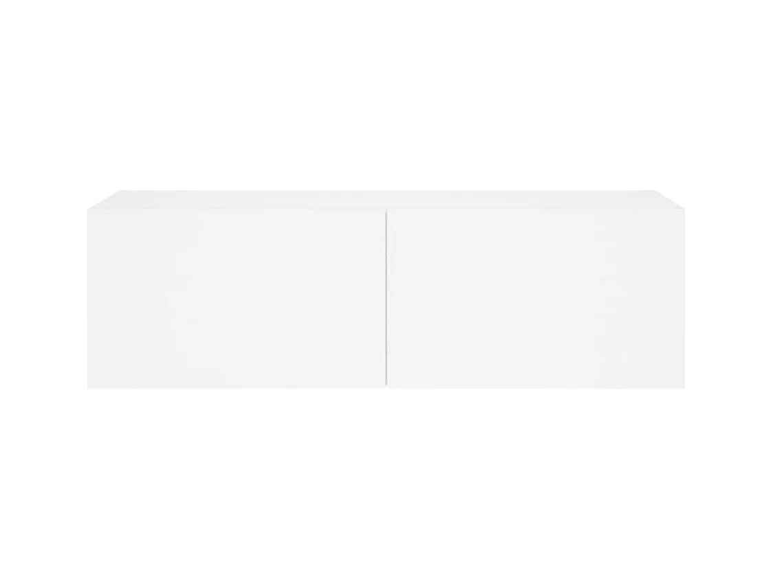 Wandmontierter TV-Schrank mit LED-Beleuchtung, weiß, 100x35x31 cm