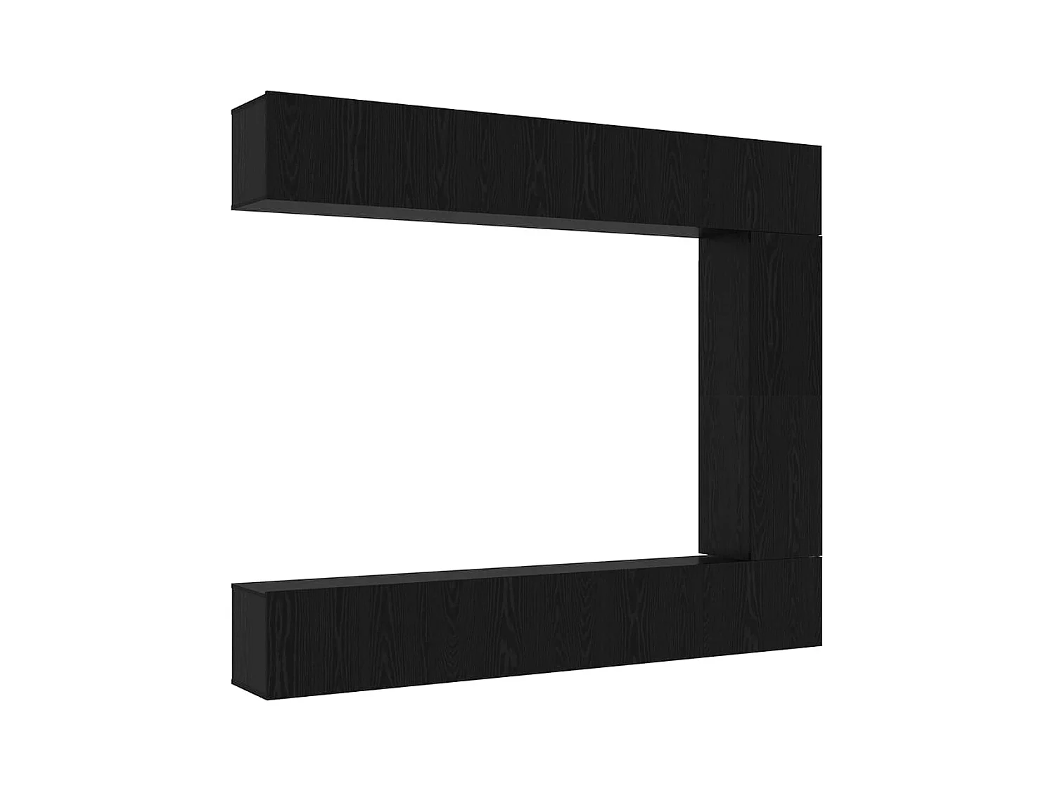 Ensemble de meubles TV mural 5 pièces en bois noir et chêne de