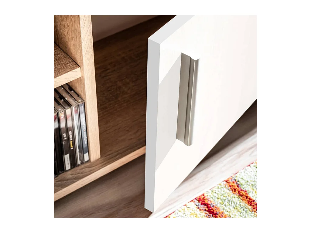 Wandmeubel met LED-verlichting Sonoma eiken en wit