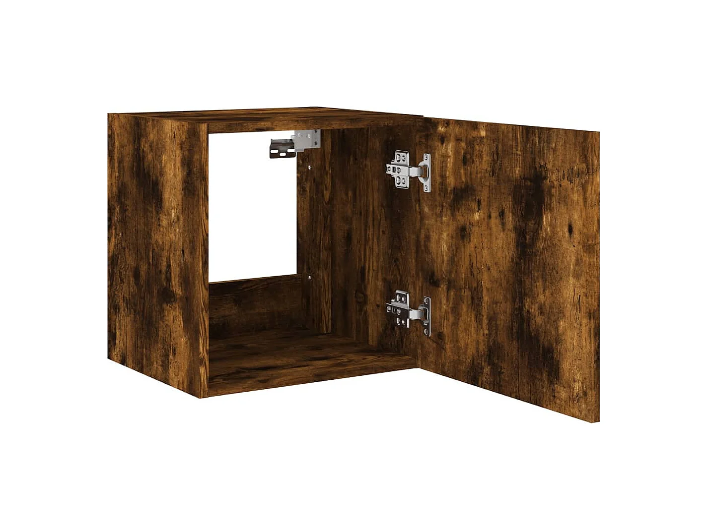 Mueble de TV de pared con luces LED roble ahumado 40,5x35x40 cm