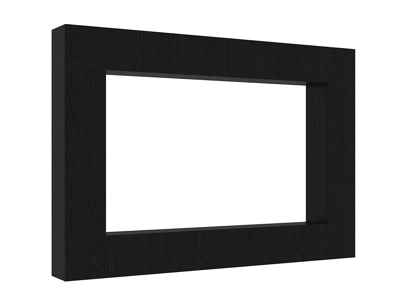 TV-Wandschrank-Set aus schwarzem Eichenholz, 12-teilig