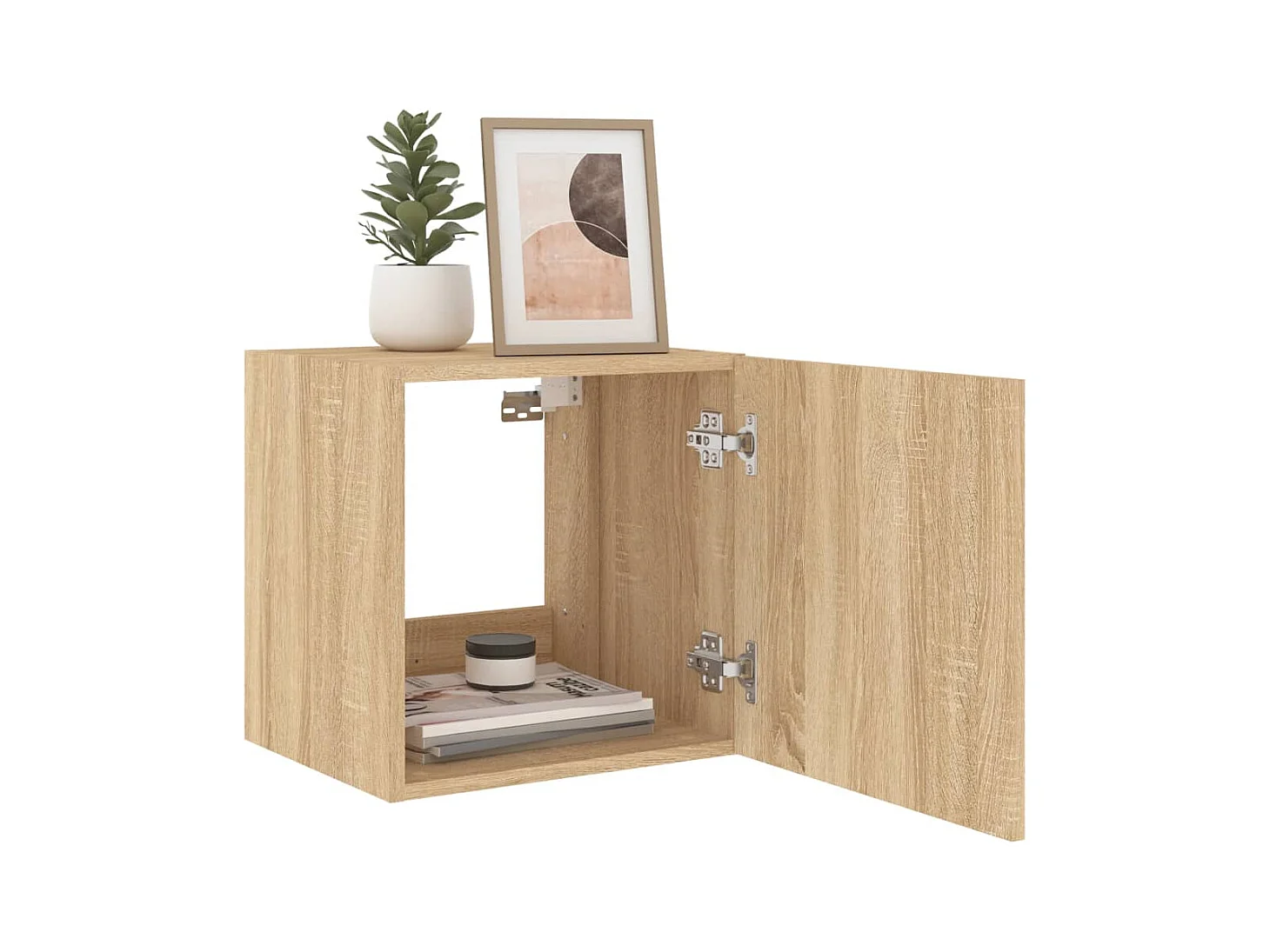 TV-Wandschrank mit LED-Beleuchtung, Sonoma-Eiche, 40,5 x 35 x 40 cm