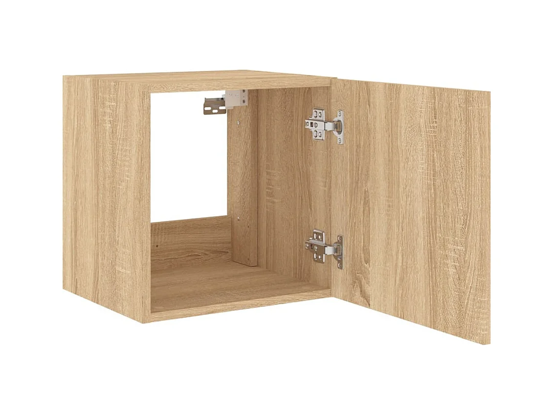 TV-Wandschrank mit LED-Beleuchtung, Sonoma-Eiche, 40,5 x 35 x 40 cm