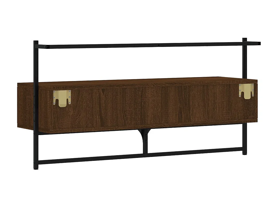 Wandmontierter TV-Schrank aus brauner Eiche 100,5 x 30 x 51 cm, Holzwerkstoff