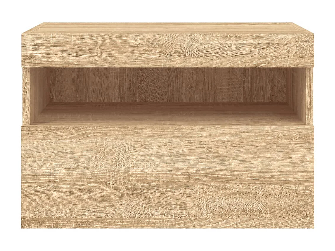 Mueble de TV de pared con luces LED roble Sonoma 60x30x40 cm