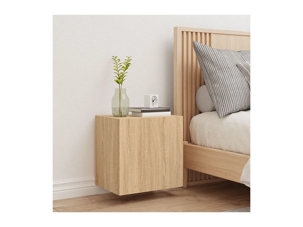 Wandmontierter TV-Schrank aus Sonoma-Eiche, 40,5 x 30 x 40 cm, Holzwerkstoff