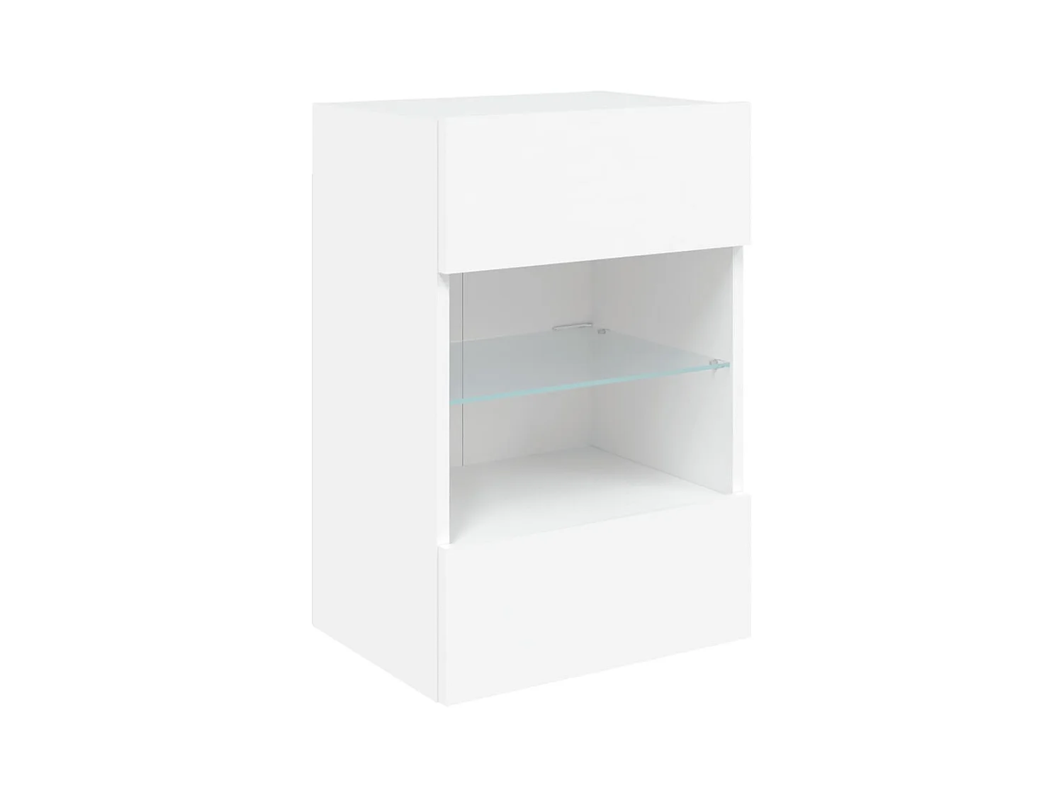 Mobile porta TV a parete con luci LED, bianco, 40x30x60,5 cm