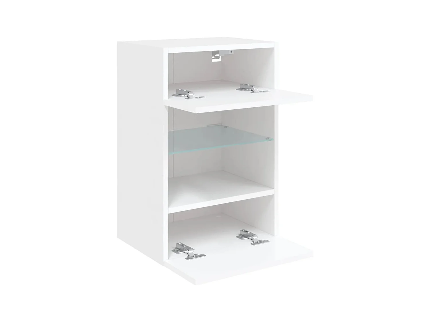 Mobile porta TV a parete con luci LED, bianco, 40x30x60,5 cm